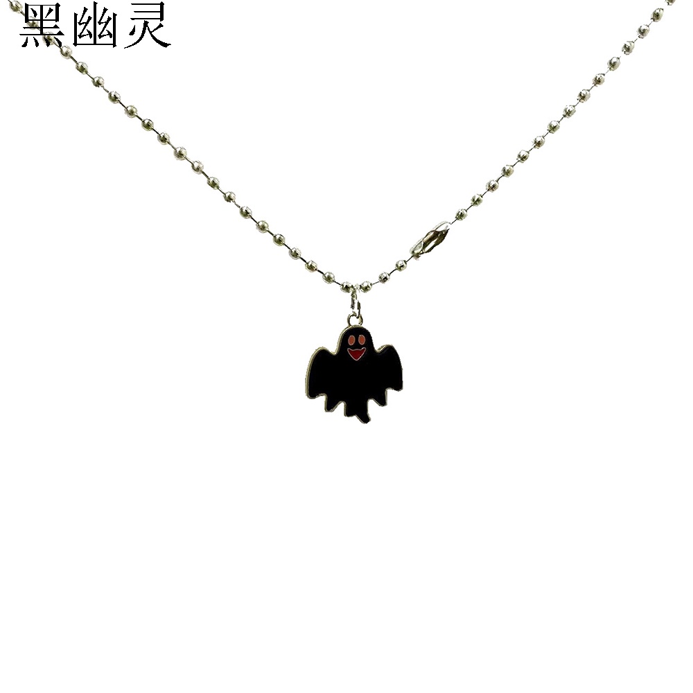 【COD Tangding】Kalung Liontin Desain Tengkorakkelelawarhantu Tema Halloween Ajaib Untuk Priawanita