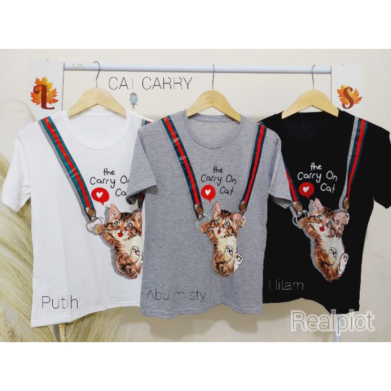 NEW KAOS CAT CARRY / KAOS KATUN WANITA/ KAOS MURAH