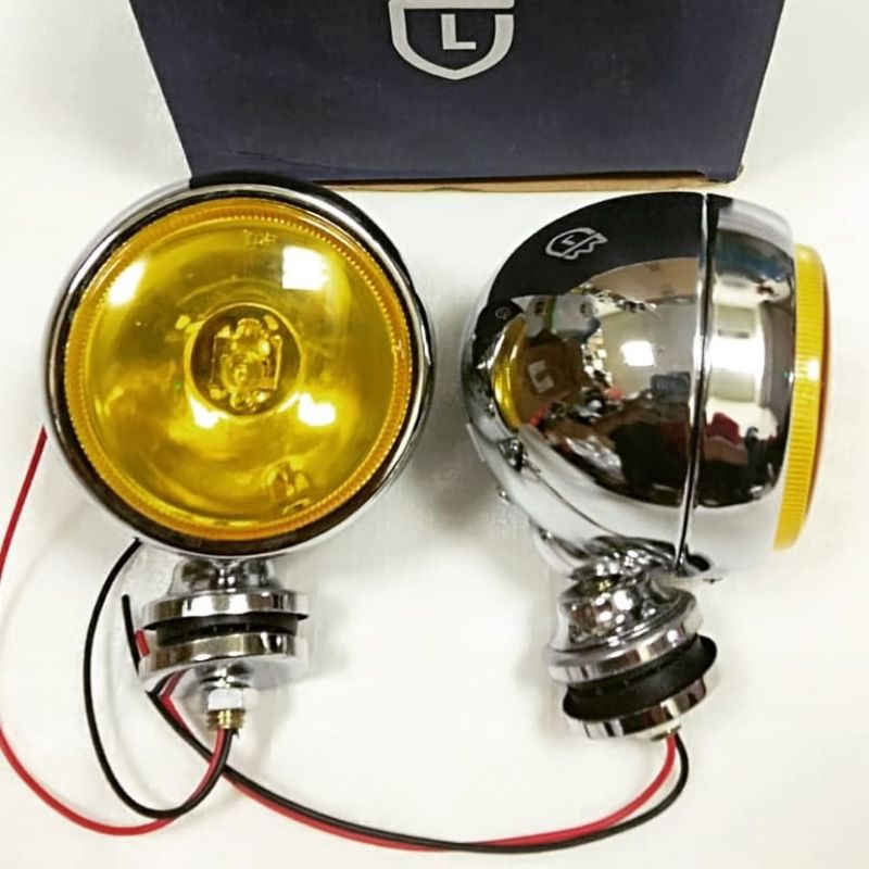 FOGLAMP / LAMPU KABUT DEPAN MOBIL TANDUK JEEP UNIVERSAL 3 / 5 / 6 INCI BAJA LASER BULAT KUNING PUTIH