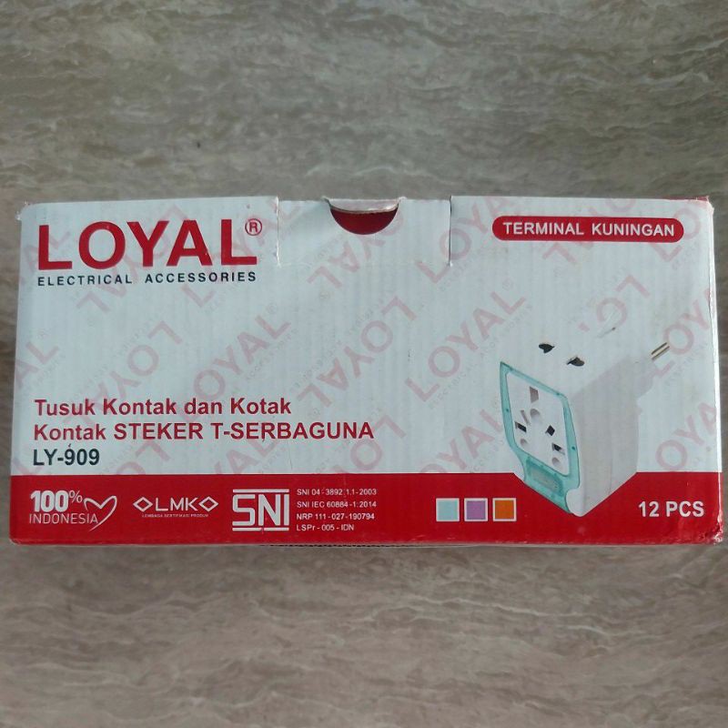 Tusuk Kontak dan Kotak Kontak Steker T-Serbaguna Loyal LY-909/ Steker 3 Kaki, Kaki Gepeng dan Pin