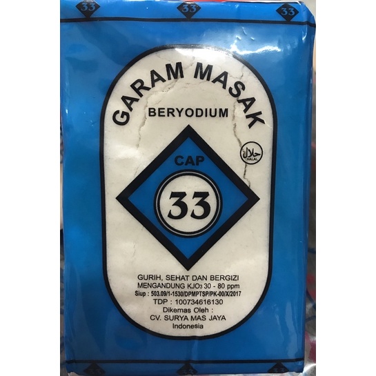 

Garam Masak Beryodium Cap 33 500gram