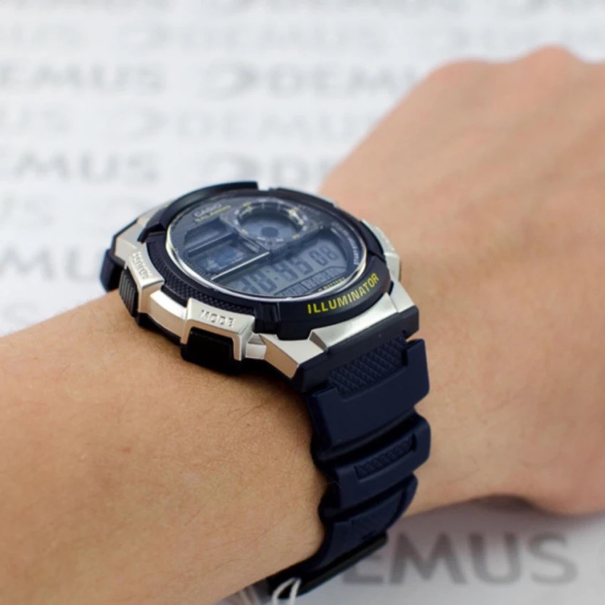 Casio Original AE-1000W-2A Jam Tangan Pria - Digital - Karet -Biru