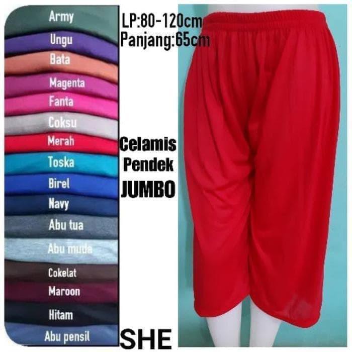 CELANA PENDEK WANITA CELANA SANTAI WANITA POLOS BAHAN KAOS CELAMIS ALADIN LOS PENDEK BB 35-80kg