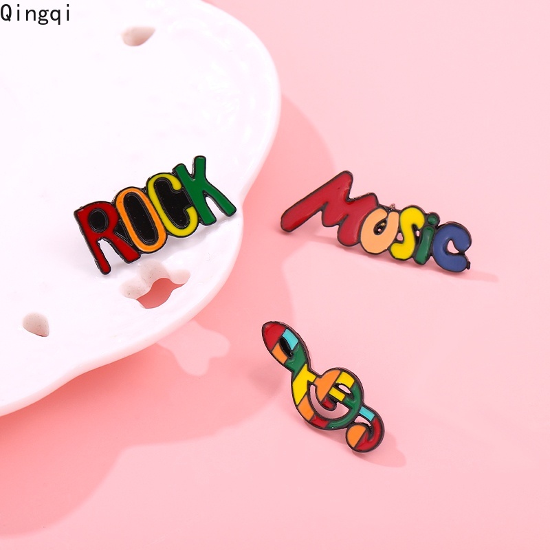 Bros Pin Enamel Bentuk Not Musik Rock Warna Pelangi Untuk Anak