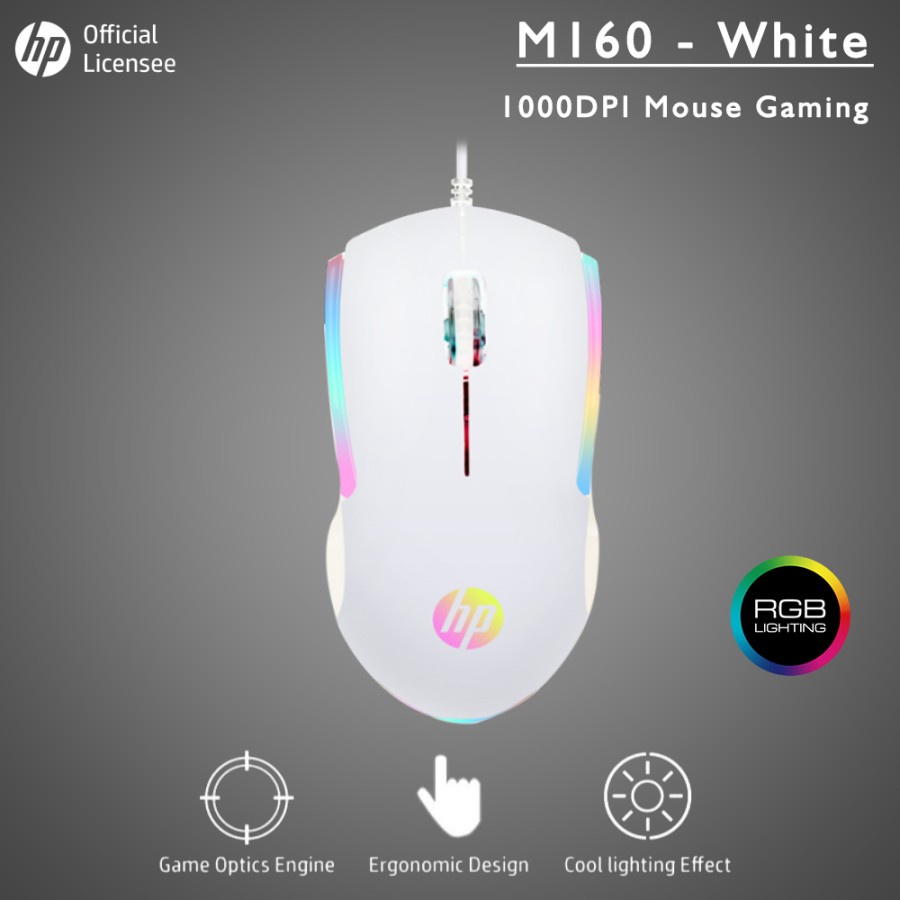 Mouse Gaming HP M160 1000 DPI RGB USB Wired Original