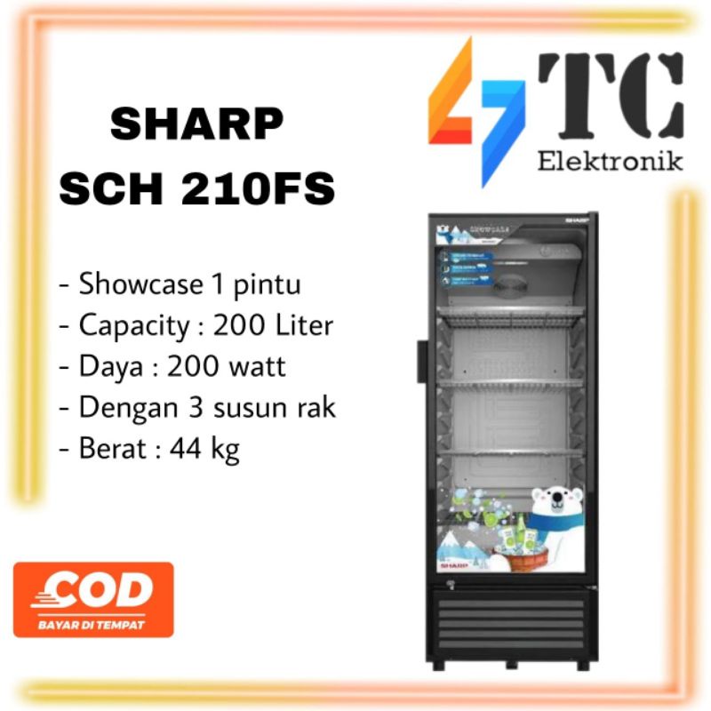SHOWCASE SHARP Display Cooler SCH-210FS - 200 LITER