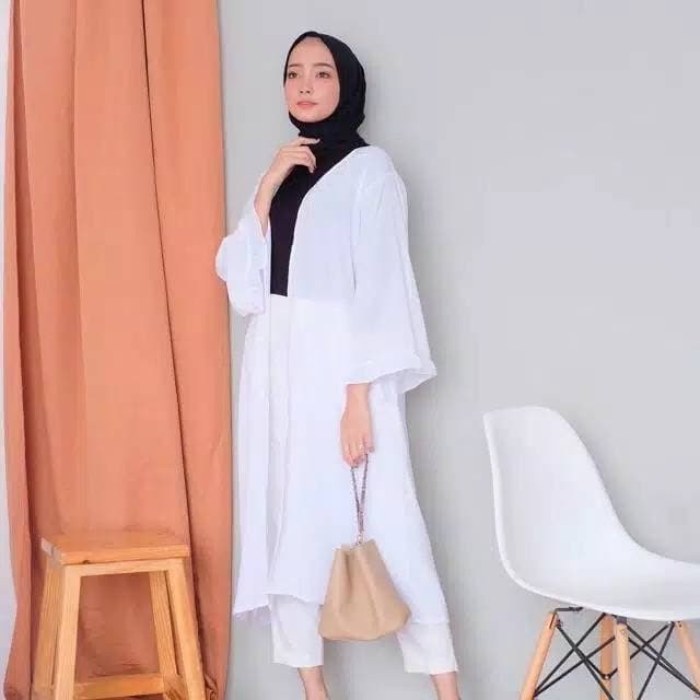 Promo  Yuuna Long Outer / Pakaian wanita / Outer Wanita  Nih