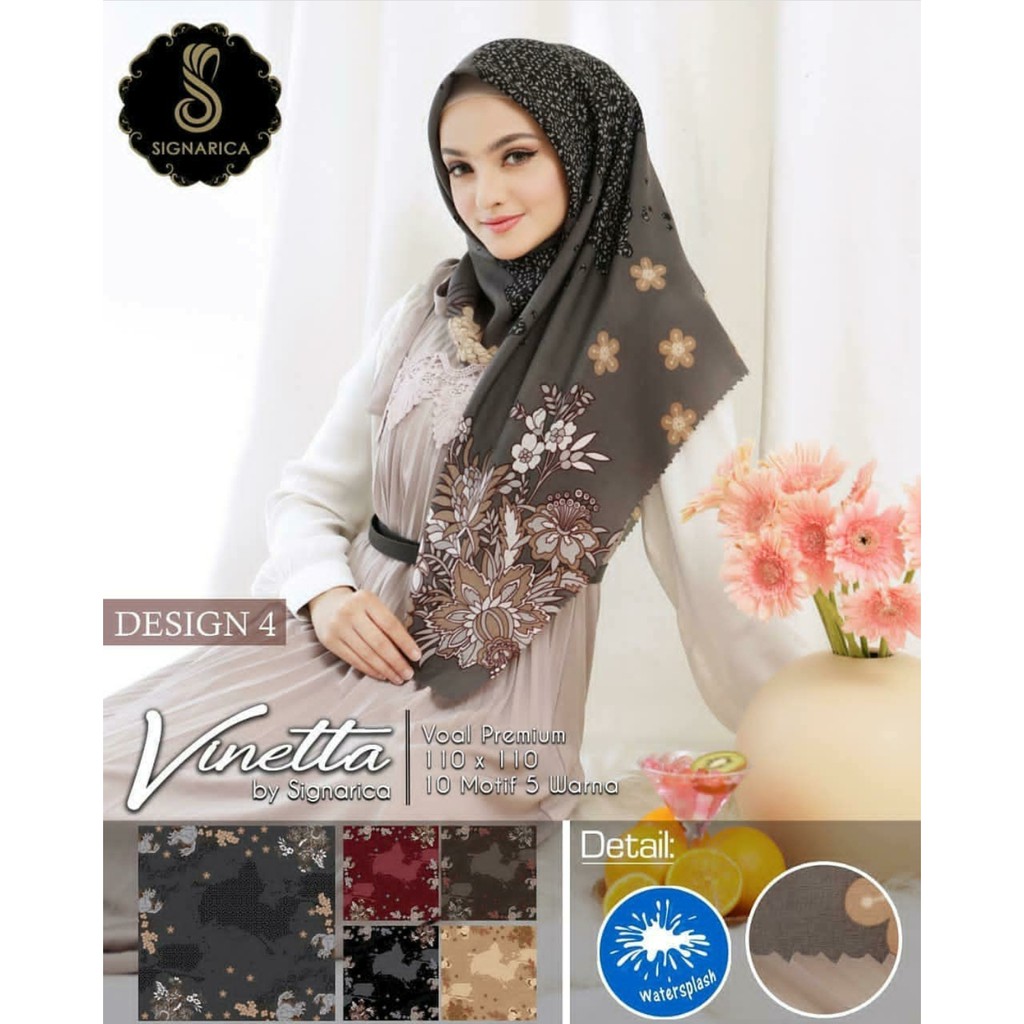Jilbab Segiempat Motif Vinetta Lasercut D4 by Signarica