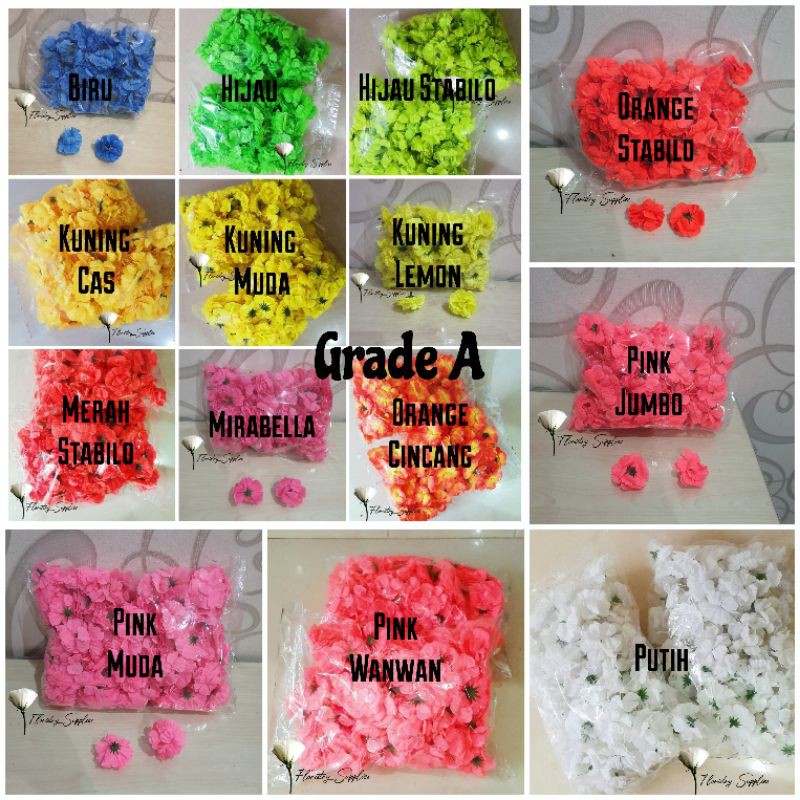 

[CHAT TERLEBIH DAHULU] Bunga Suyok/Bunga Papan Semua Warna (All Colors) Grade A ±100 Pcs + Jarum