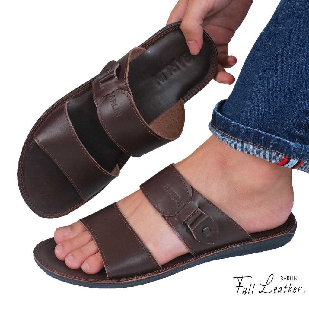 Sandal Kulit Pria Casual - Sendal Pria kulit Original Barlin