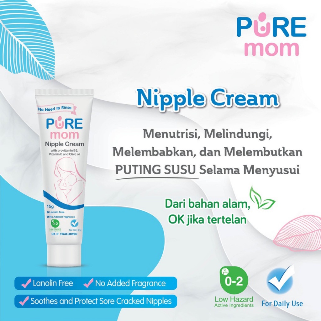 Pure BB Mom Nipple Cream /Krim Puting Susu 15gr