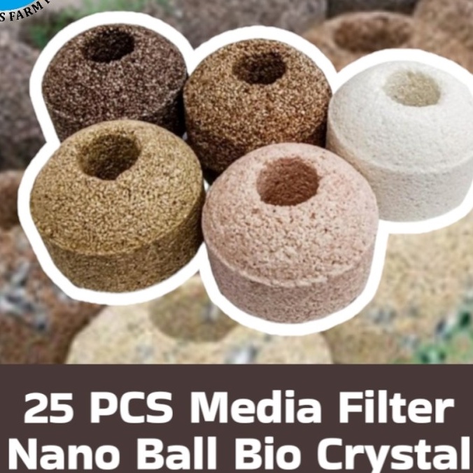 NANO BALL BIO CRYSTAL MEDIA FILTER AQUARIUM / MINERAL BALL isi 25 pcs