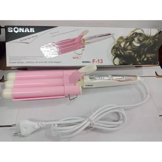 TERLARIS Catok Sonar Curly Keriting 3 Gelombang SN F13/CATOKAN Wave 3 Sonar Termurah