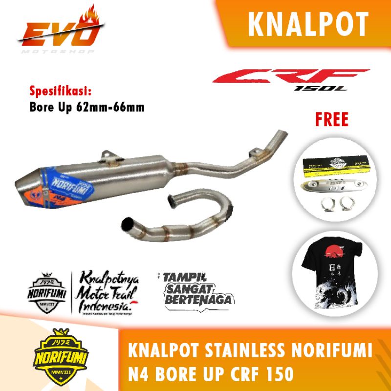 knalpot norifumi crf 150 N4 bore up stainlese
