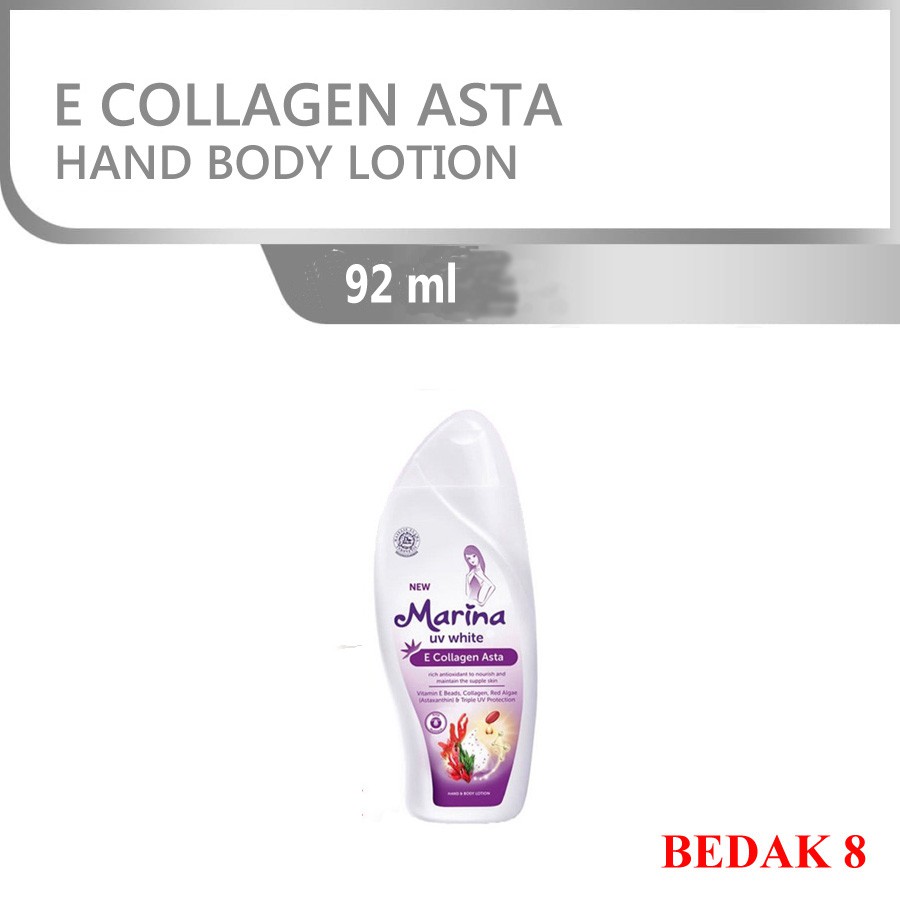 Marina Hand Body Lotion UV White 92 ml - E Collagen Asta