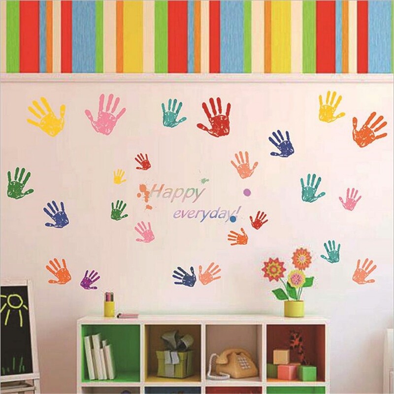 RELIZA WALL STICKER ANAK KIDS TANGAN BABY HAPPY EVERYDAY STIKER DINDING XL8211