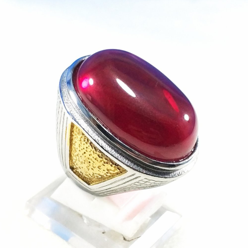 CINCIN BATU AKIK PERMATA MERAH SIAM BANGKOK BIG SIZE UP 8MOHS TERMURAH VERY GOOD