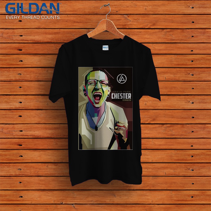 kaos chester bennington linkin park tshirt original gildan softstyle link 09