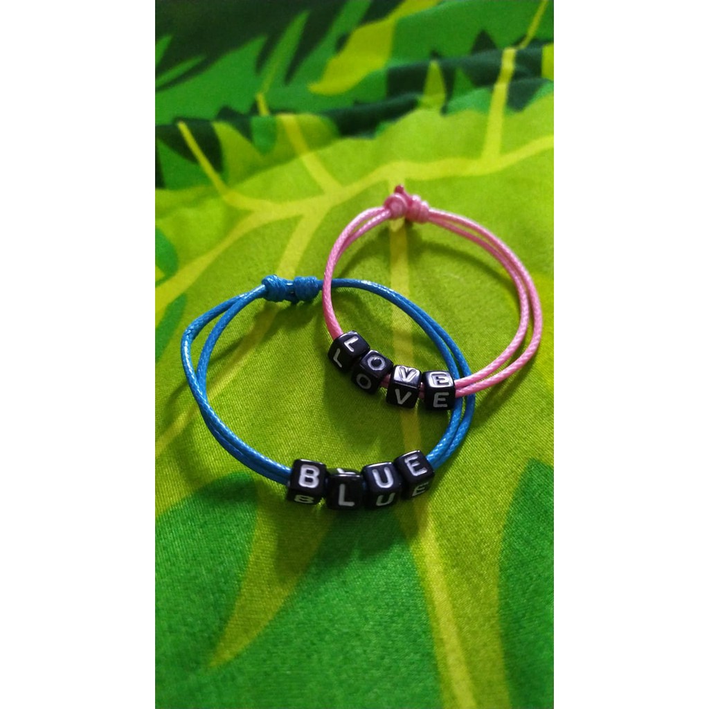 Gelang inisial / gelang huruf / gelang nama / untuk couple Hadiah anniv / Kado pacar Harga perpcs