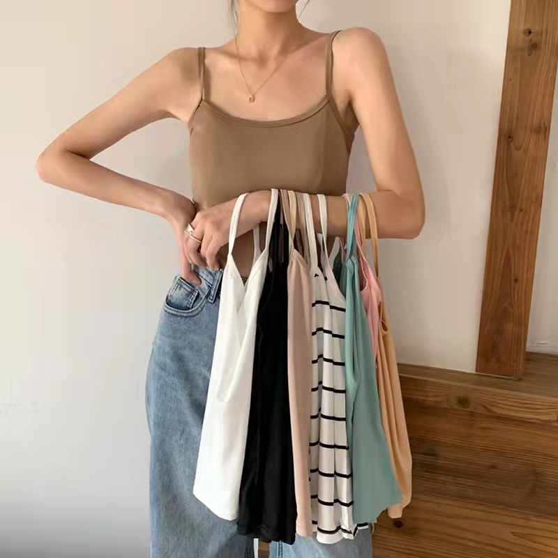 Korean Basic Inner Tanktop Atasan Wanita Polos Tanpa Lengan 2387-5
