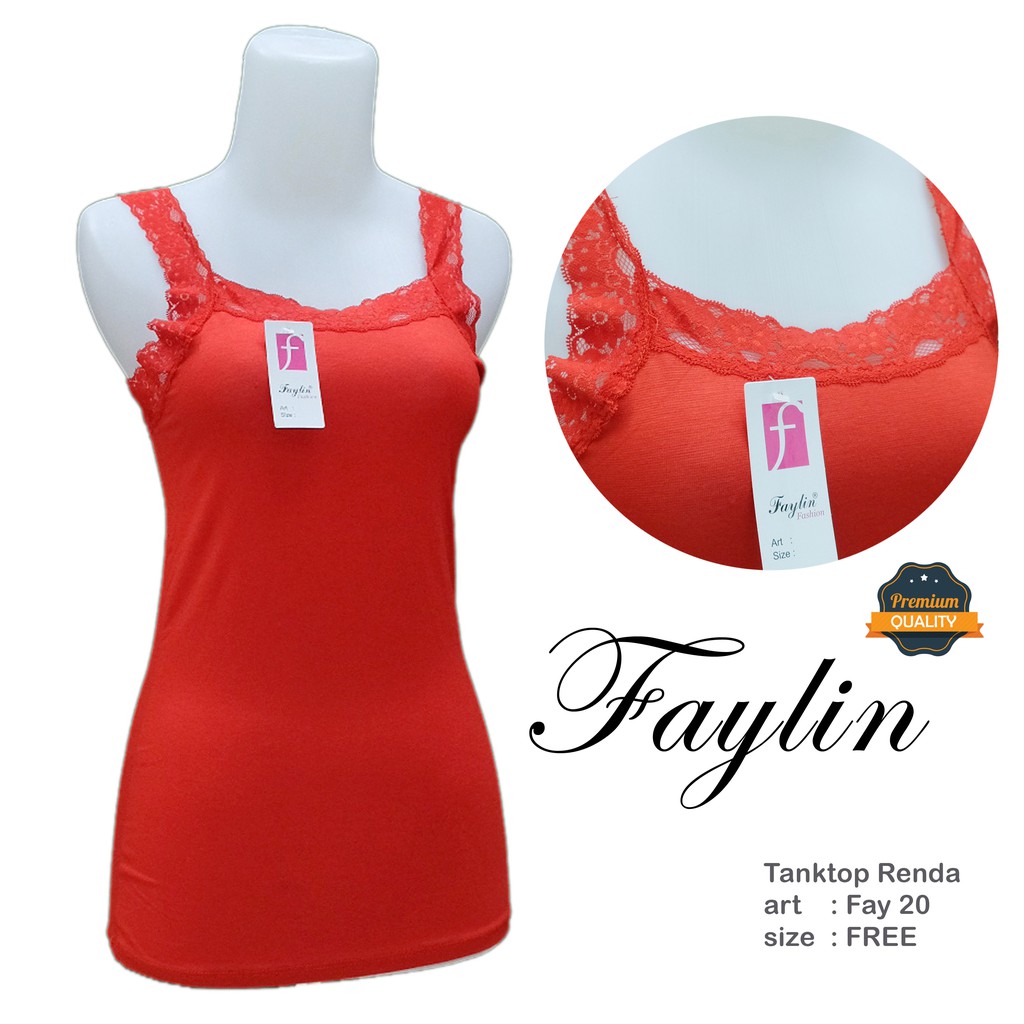 FAYLIN | Tanktop Wanita RENDA Rayon Spandex / Tank Top L-XXL / art FAY 20