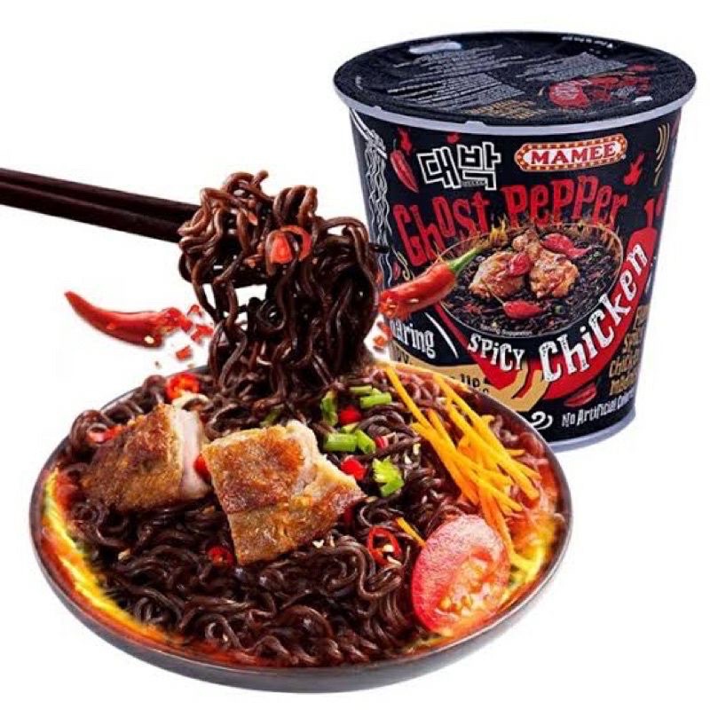 

Mamee Ghost Pepper Spicy Chicken Noodles Flaming Spicy Madness Cup 80gr | Mi goreng pedas