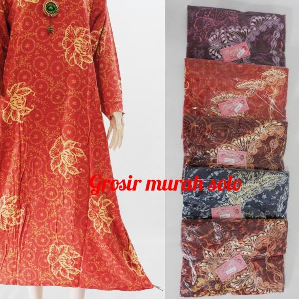 Daster Muslim jumbo bordir baju tidur santai longdress batik