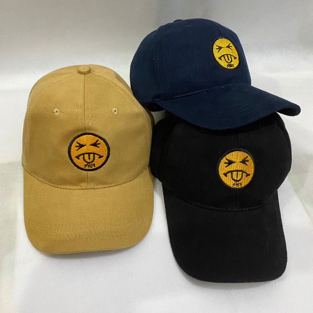 topi baseball pria motif smile terbaru