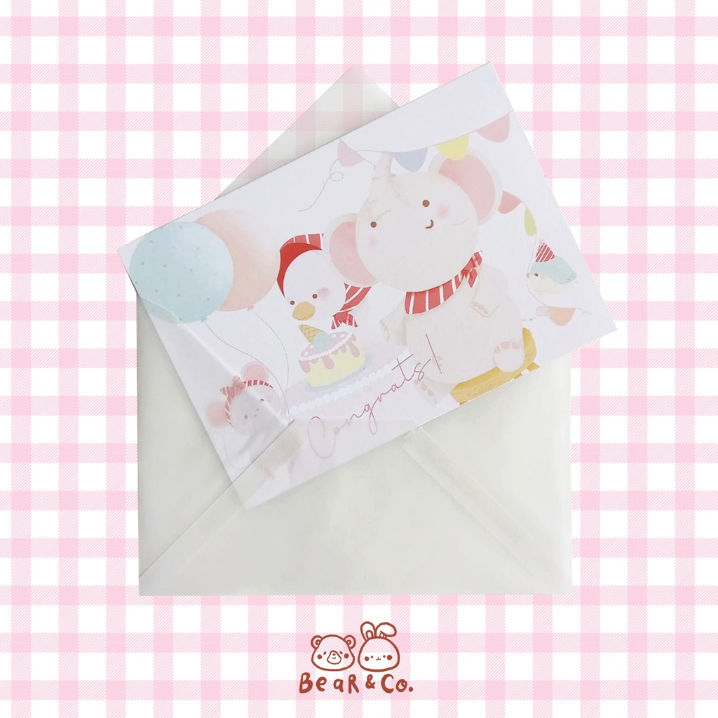 greeting card with envelope / kartu ucapan congrats / congratulations card come with vellum envelope and wax seal