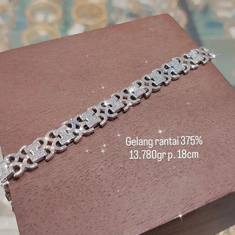 gelang emas putih kadar 375%