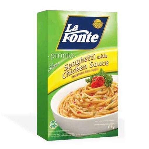 LA FONTE PRONTO SPAGHETTI WITH CHICKEN SAUCE SPAGHETI AYAM 117GR