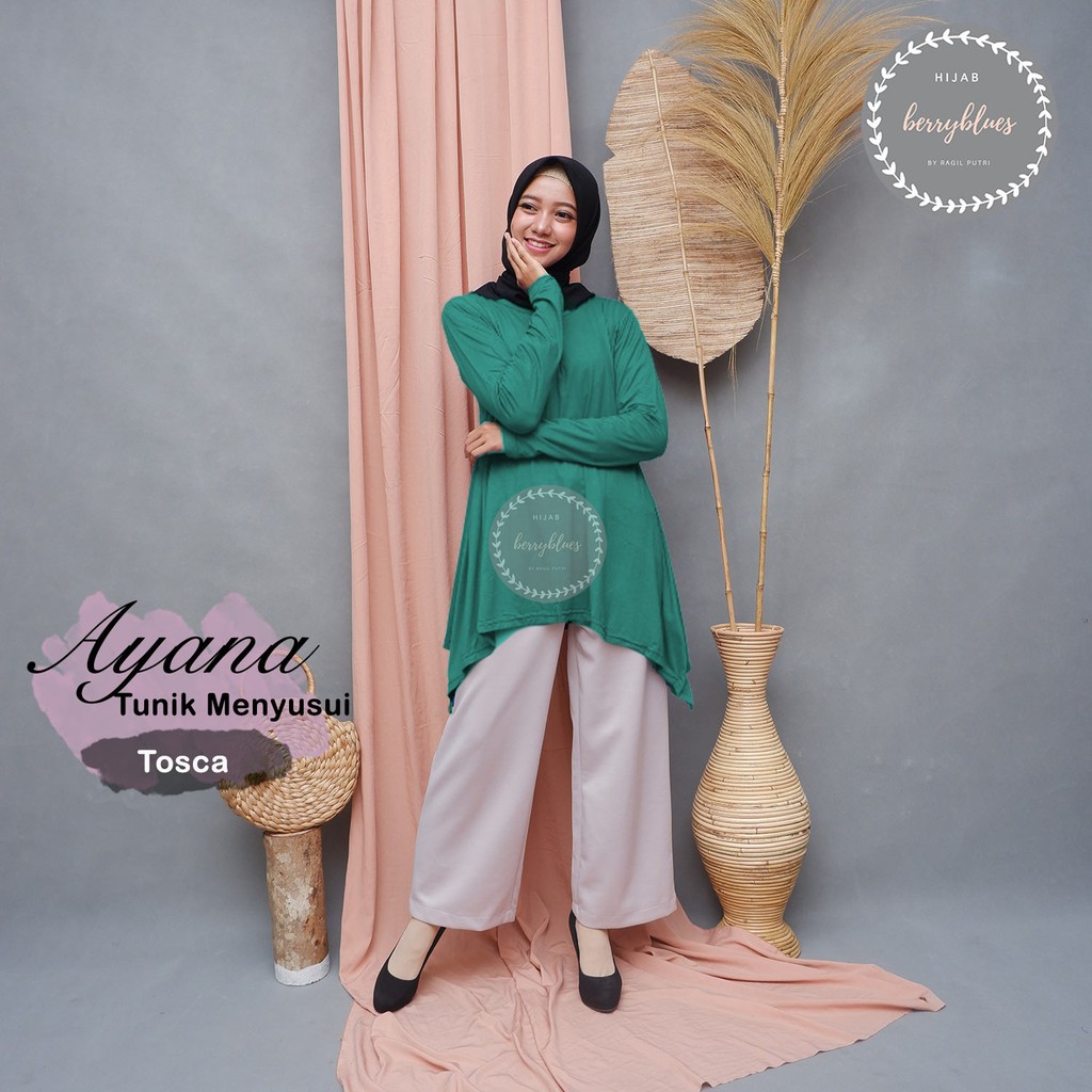 Baju Menyusui Berryblues Tunik Menyusui Busui Friendly Ayana bukaan samping kanan kiri Nursingwear