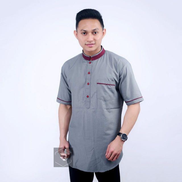 DT OLLSHOP - Baju Koko Pria Lengan Pendek / Baju Kurta Muslim Cowok