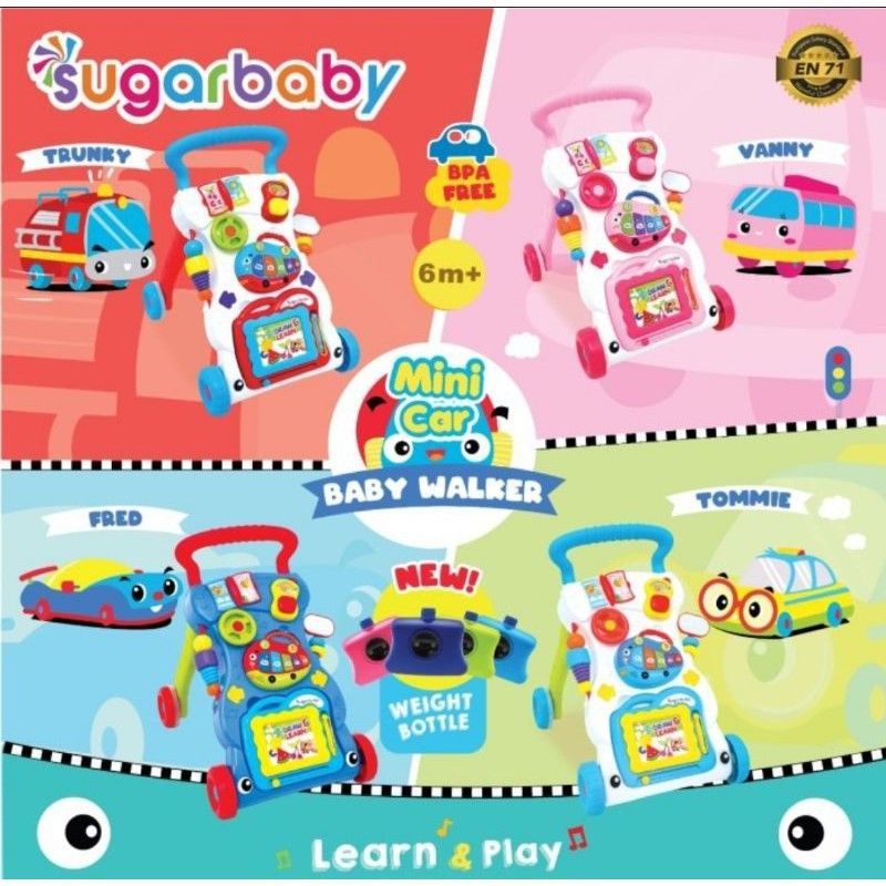 Push Walker Alat Belajar Jalan Anak Bayi Balita Sugar Baby