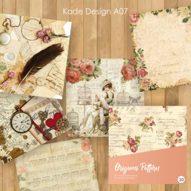 

Kertas Craft Lipat Origami Vintage Flower Motif Unik Murah KODE 007