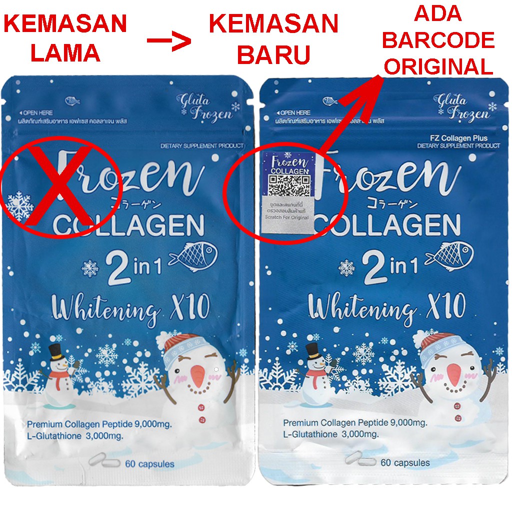 Frozen Collagen 2in1 Whitening X10 Gluta Frozen Dijamin Original Indonesia