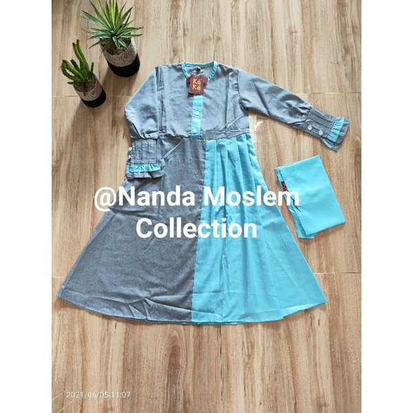 Gamis Anak KEKE size 1, 3, 4 Biru 02
