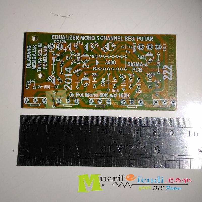 PCB Equalizer Potensio Mono 5 Channel LA3600
