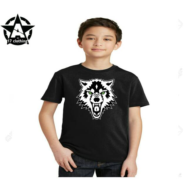 Kaos/Baju/Tshirt anak wolfes / serigala keren,lucu,unik,menarik,dan bagus