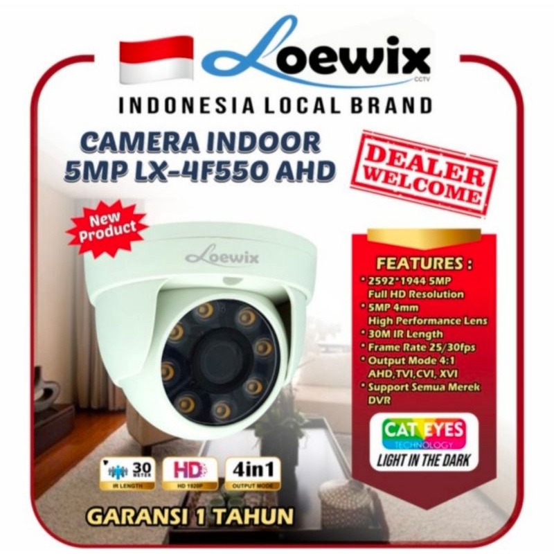 Camera Cctv Loewix Indoor 5mp Colorvu Kamera Cctv 5 MP Full Color 24 Jam Berwarna Indor