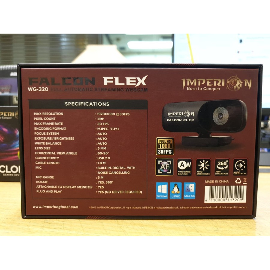 Imperion Falcon Flex WG-320 Webcam 1080p Full HD 30 Fps