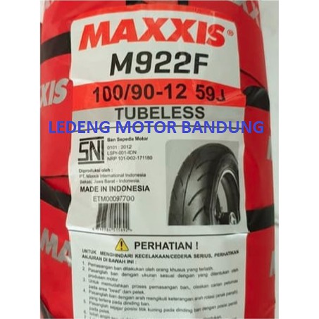 Maxxis 100/90-12 M922 Front Ban Tubeless Depan Motor New Scoopy Fi Vespa Ring 12 inch