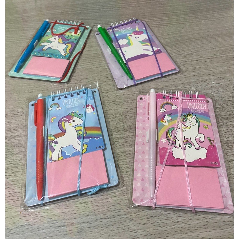 

Notes notebook spiral post it unicorn dengan bolpen