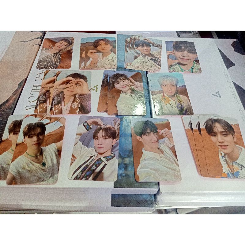 photocard pc fansign fs weverse fts seventeen joshua, scoups, mingyu, wonwoo, dk, woozi, seungkwan, 