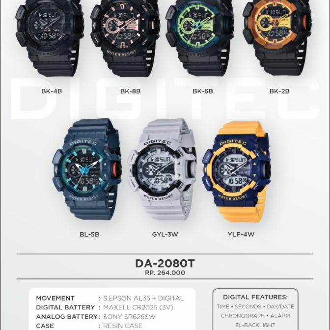 jam tangan pria Digitec DA 2080 / Digitec 2080 / DG 2080 0riginal Anti Air