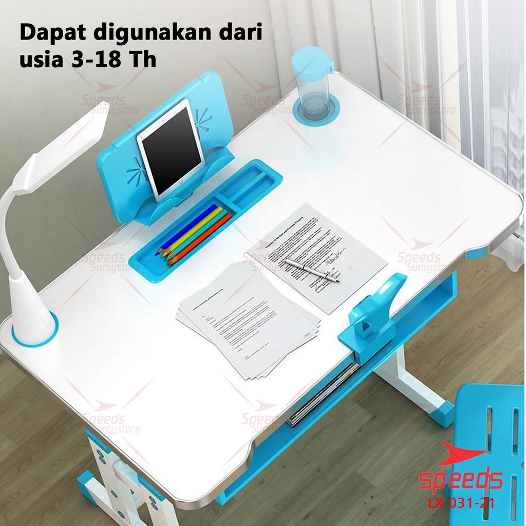 SPEEDS Meja Kursi Belajar Anak UK. 70 & 80cm Meja Kursi Sekolah Set Meja Belajar dan Kursi 031-21-22-5