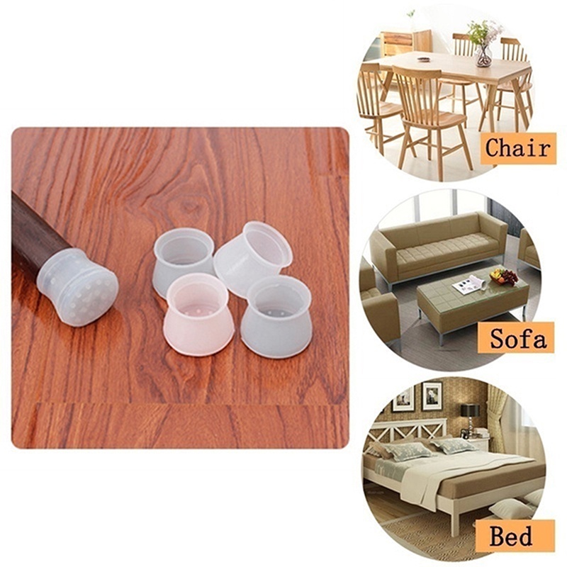 8pcs Pad Pelindung Kaki Kursi / Meja Bahan Karet Anti Slip