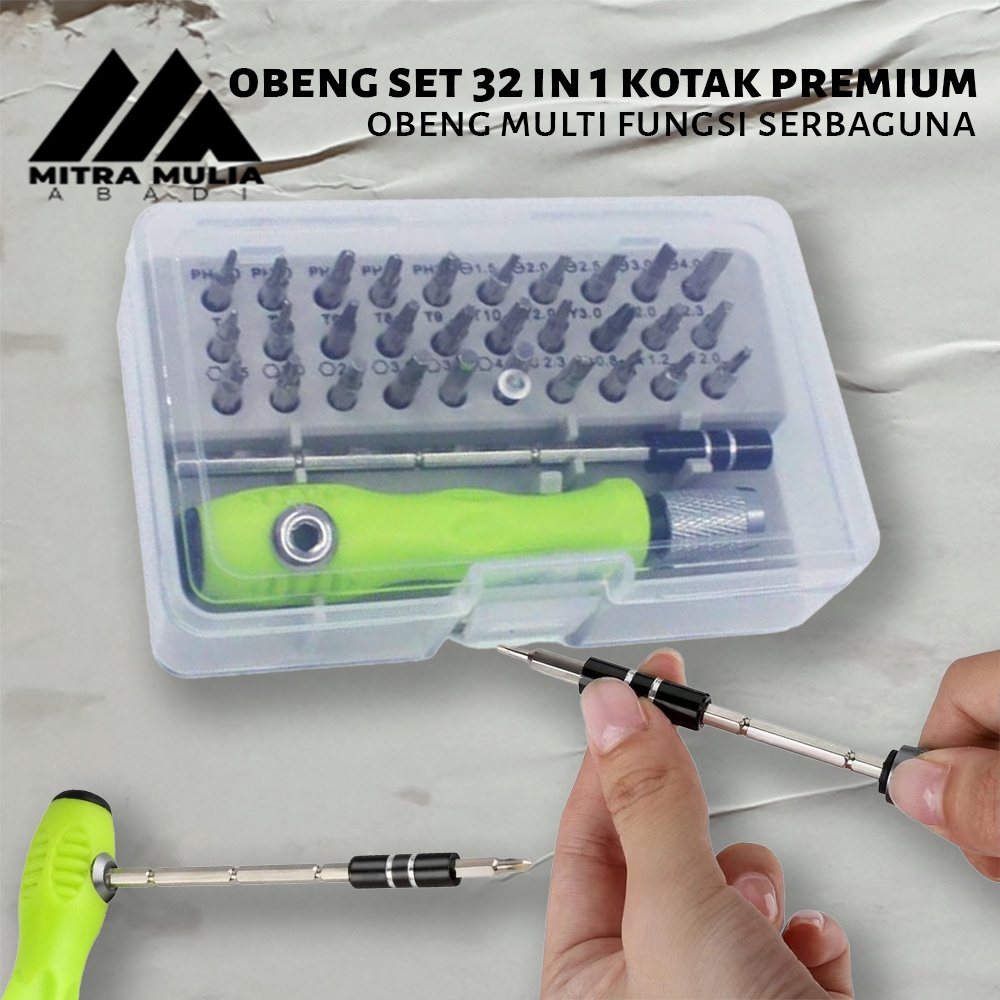 Obeng Set 32 in 1 Kotak PREMIUM | Obeng Handphone I Obeng Multifungsi