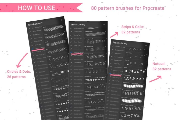 80 Hand Drawn Patterns For Procreate