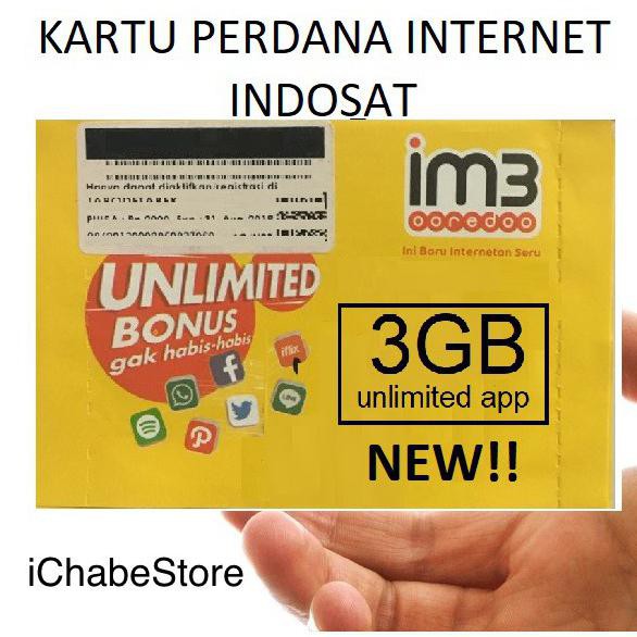 Best Seller Indosat Kartu Perdana Unlimited Aplikasi+ 3GB Murah